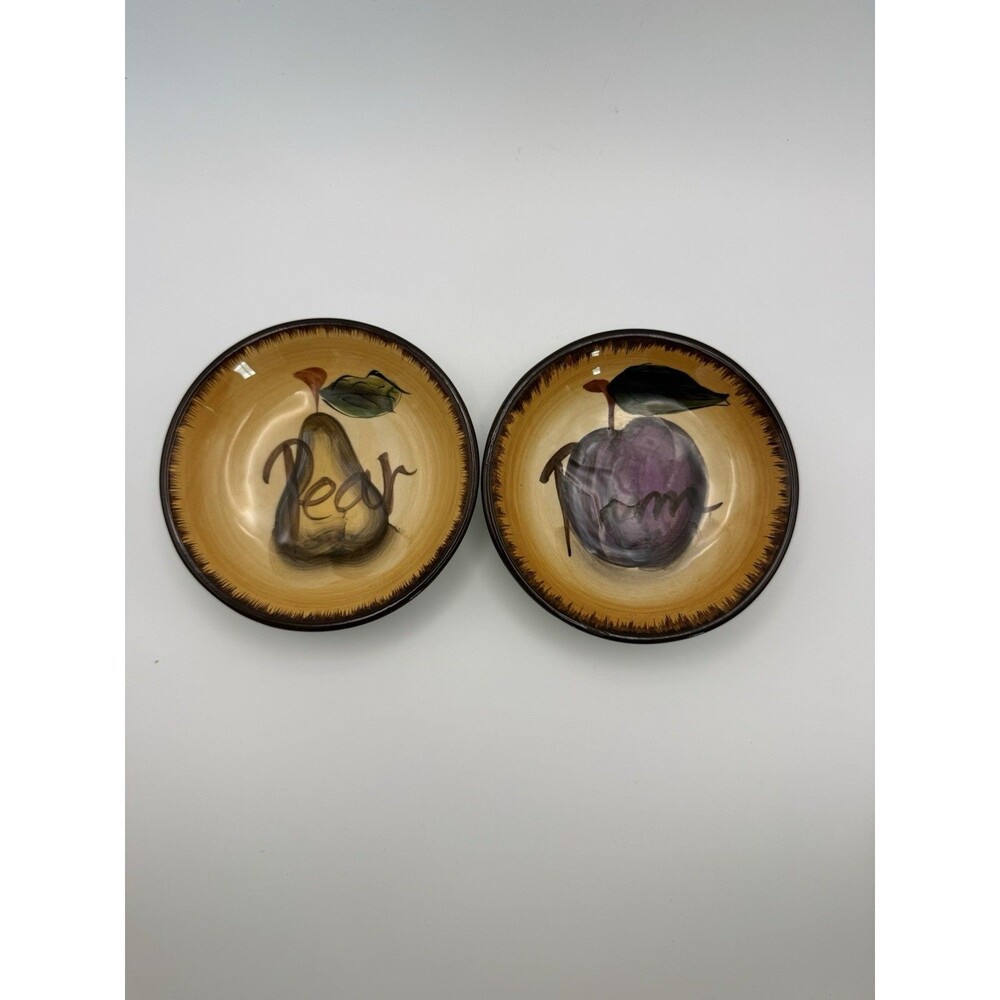 Coushatta Round Ceramic Decorative Trinket Display Dipping Bowl Pear Plum 4”